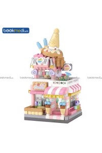 Đồ Chơi Lắp Ráp Mô Hình Tiệm Kem (Ice Cream Shop Street Mini) Hãng Loz